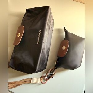 BeautySpace Foldable Cosmetic Bag + Mini Pouch Keychain Travel Makeup Organizer